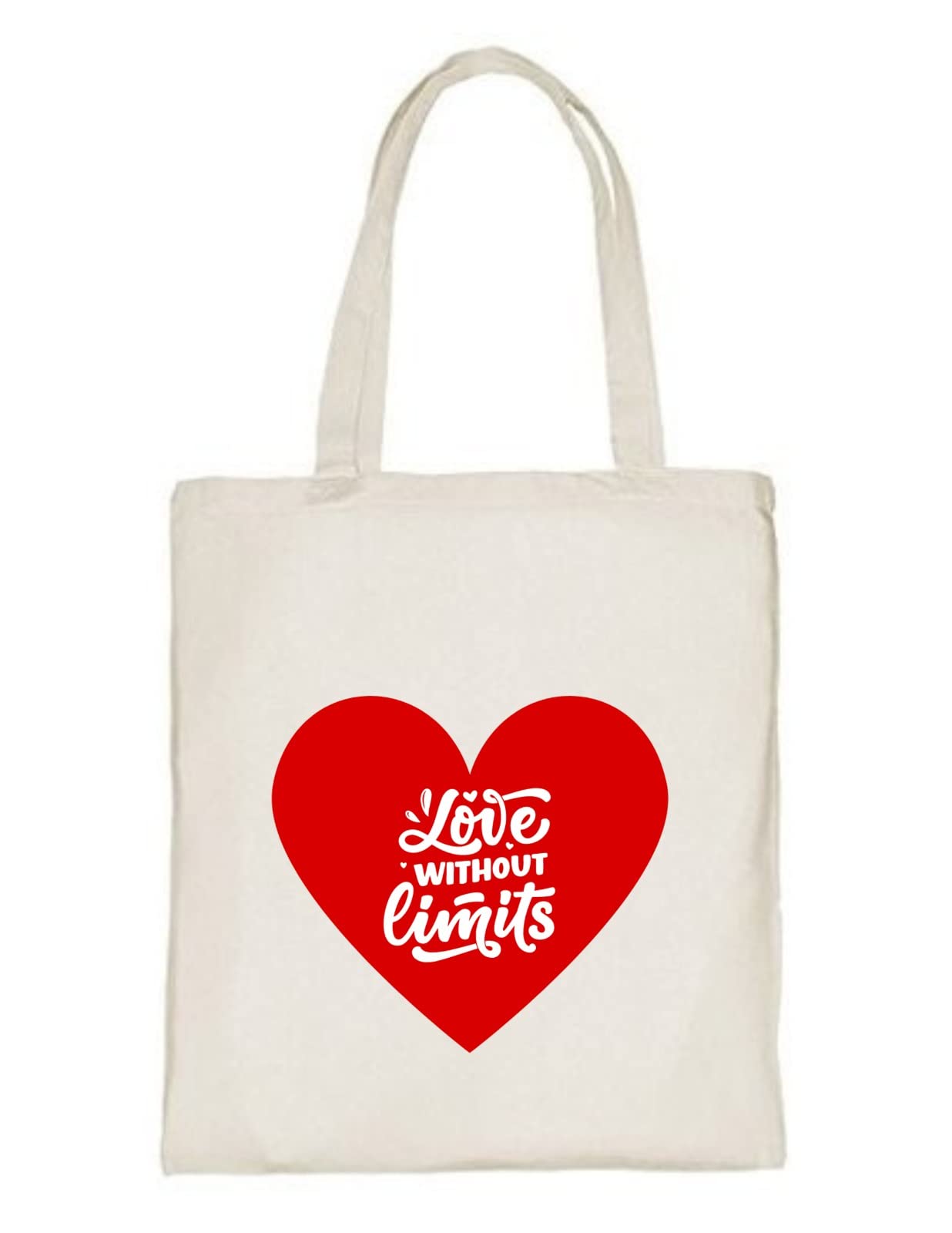 Delhi Printing Co. Love without limit tote bag|Strong Cotton Bag for Shopping | Canvas Tote Bag for Women & Girls | Stylish Cotton Handbags (DCTBH-153)