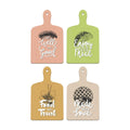 Artvibes Eat Well Feel Good Printed Wooden Wall Hanging for Kitchen | Cafe | Restaurant | Dining Room | Quotes Decor Item | Wall Poster | Food Quotes Decoration | Gift Items(WH_5609NV), Set of 4