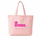 STORE Baby Pink Tote Bag | Minimal Aesthetic Canvas Tote Bag for Women | Reusable Shoulder Bag for Shopping Travel College and Daily Use (Unbothered)