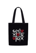 DOODLE Canvas Tote Bag for Women – Eco-Friendly Cute Heart Printed Reusable Shoulder Bag with Outer Zip & Inner Zip Pocket, Spacious Tote for Shopping, Office, College, Valentine Gift, Beach & Travel