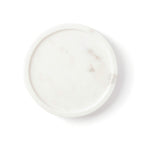 Serein Modern Round White Marble Tray Platter Trinket Vanity Storage Organizer Handmade Marble Serving Tray for Perfume, Jewelry, Coffee Table Decor for Makeup Organizer, Bathroom, Kitchen -8 Inch
