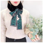 THE DDS STORE Winter Women Faux Fur Collar Leopard Print Scarves Plush Wrap Korea Bow Tie Neck Warmer Formal Party Shawl (Dark-Pink)