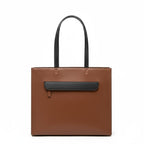 HIE Farah Tote Bag for Women & Girls – Vegan Leather Handbag with Contrast Handles, Zipper Closure, Mobile & Key Pockets – Stylish Large Shoulder Bag for Office, Work & Daily Use.