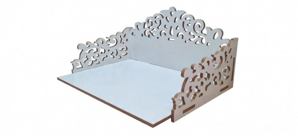 Designer Wooden Mandir for Home with Storage Shelf | Handcrafted Engineered Wood Temple for Daily Prayer | Elegant Pooja Ghar for Living Room, Office & Home Décor | White Finish (12 x 9 x 6.25 Inch)