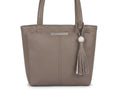 PAVILONN Women Tote Bag Ladies Handbag Shoulder Office Shopping Work Laptop PU Leather Brown Travel College Daily Use Designer Large Stylish Fashion Zipper Commuter Gift (GREY 3)