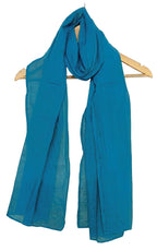 Pure Cotton Scarf Stole for Women, 175 x 100 cm, Lightweight, Versatile, Multiple Colours (Peacock Blue)