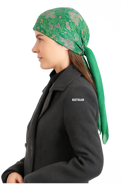 KETKAR Women’s Wool Winter Scarf | Soft & Warm Woolen Muffler | Stylish Cold Weather Wrap for Women | Pack of 1_Green