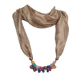 Krystle Fashion Pendant Plain Scarf Necklace Stole Dupatta Stoles Muffler Wrap Scarves for Women and Girls (Khaki)