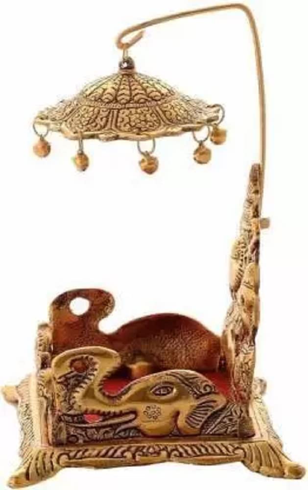Navyaksh Metal Krishna Sihasan, Laddu Gopal Singhasan for Home and Office Metal Home Temple (Height: 18, Pre-Assembled)