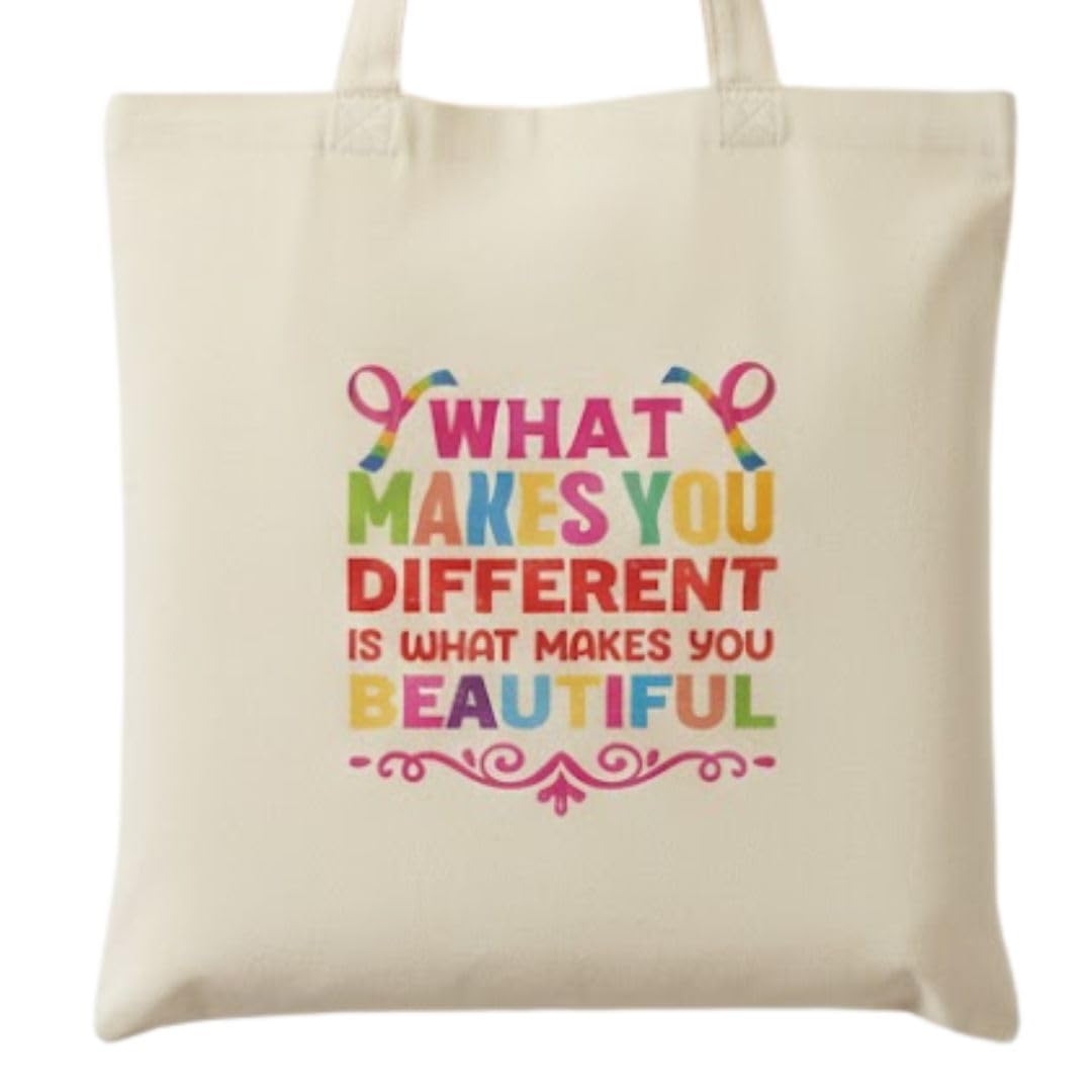Reusable Cotton Fabric Inspirational Design Printed Tote Bag Ideal for Travel Shopping College & Office Use