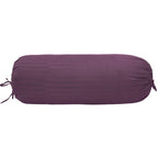 Trance Home Linen 100% Cotton 16x32 inch 200TC Striped Bolster Cover | Round Bed Side Long Bolster Pillow Cover to fit 24 Length 9 Dia | Pack of 2 Bolster Cover only (16x32 inch, Plum)