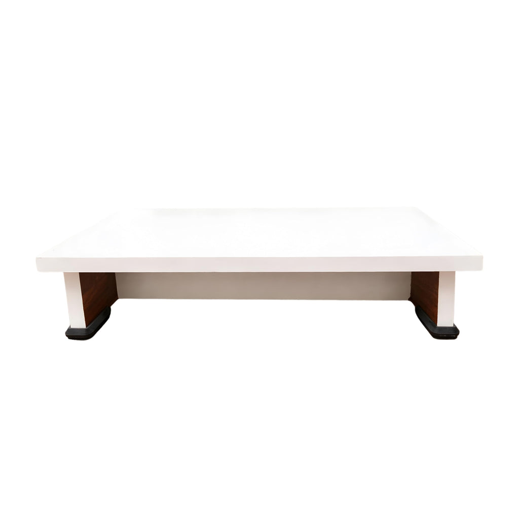 CHISELCHANT Wooden Mandir Stand for Home Temple White Pooja Chowki for Idols Heavy Duty Pooja Stand Table Anti-Slip Base Platform for Home Décor