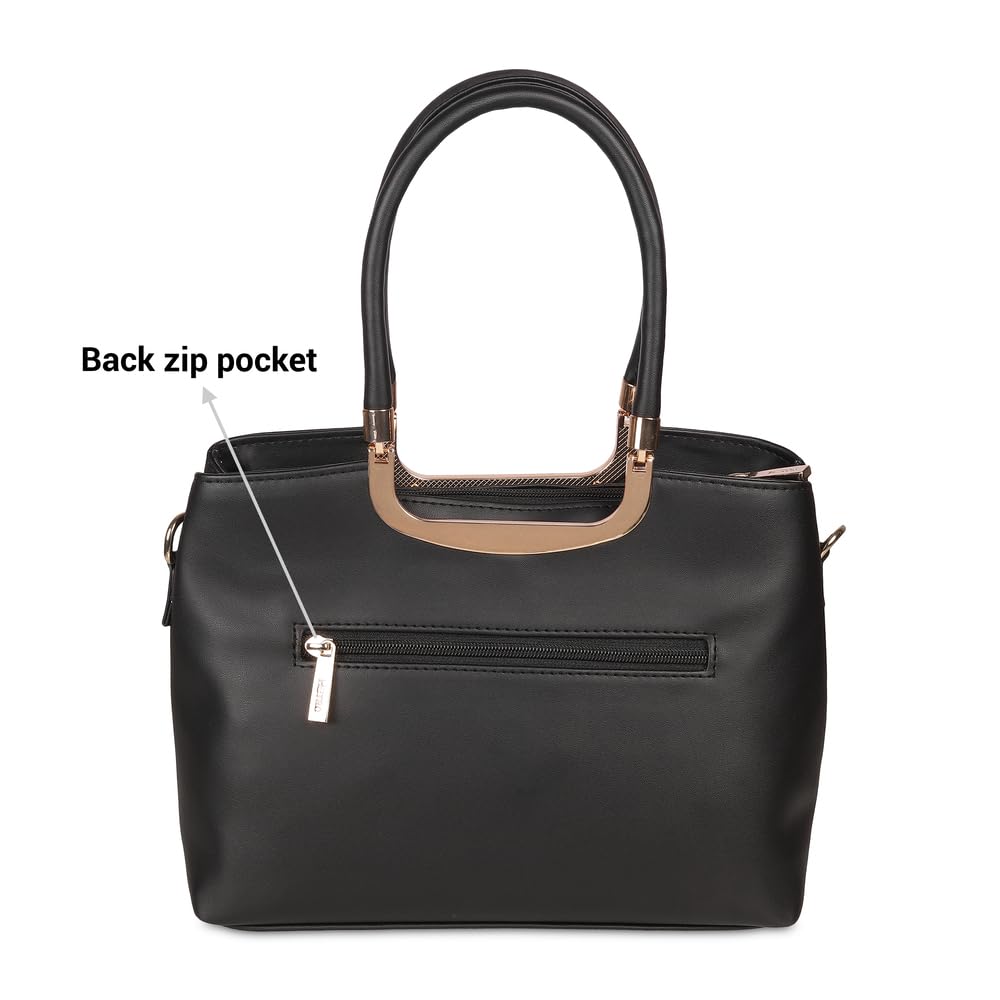Metro Womens Black Synthetic Leather Tote Bag (66-7654)