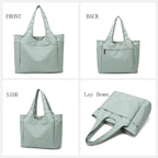 Voroly Tote Bag Women Casual Handbag Shoulder Bag Purses with Zipper and Pockets for Work School Gym Travel Shopping (GREEN)