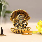 Ganesha Sitting Under seep cave Ganesh ji Gold Plated for Home Decor