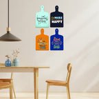 Artvibes Live More Worry Less Decorative Wall Hanging Wooden Art | Quotes Decor Item | Wall Poster | Office Decor | Inspirational Quotes Wall Art | Mdf Wall Decoration | Gift Item (WH_5615N), Set of 4