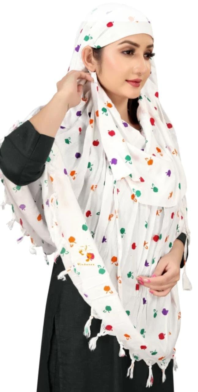 VASTTRAM Women's Pure Cotton Long Scarves Scarf Cum Mask usable for Driver Anti Pollution Full Face Cover With UV Sun Rays Protection