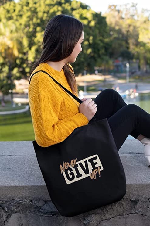 TheYaYaCafe Printed Cotton Black Tote Bag|Multipurpose bag|Lightweight