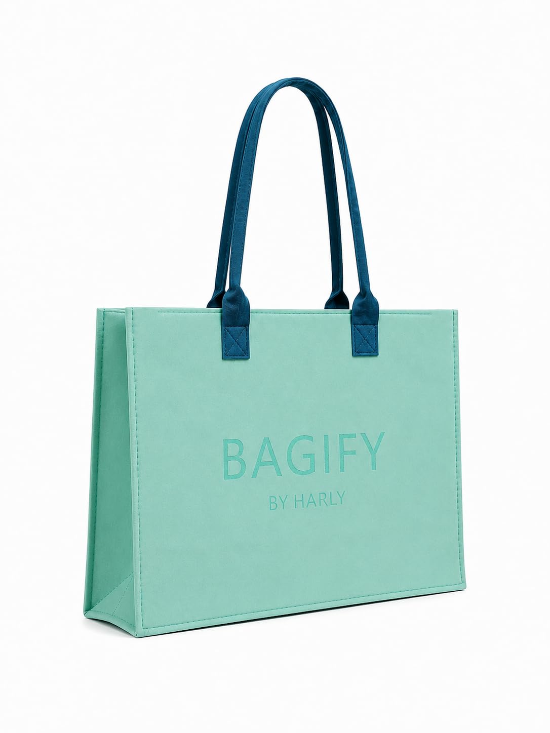 SAVNKITA BAGIFY by Harly Reusable Non-Woven Shopping Tote Bag with Durable Handles | Eco-Friendly Gift & Retail Carry Bag | Mint Green