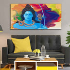 VIBECRAFTS Canvas Paintings for Living Room Drawing Room Shiva Canvas Wall Painting Fitted With Wooden Frame For Home | Office | Living Room | Gifts (PTVCH_2558)