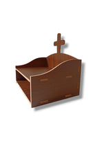 Cross Pattern Home Temple for Prayer Temple for Home and Office l Puja Mandir l Wooden Mandir l Worship Temple Brown (Pack of 1)