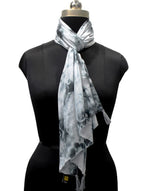 DESI BUTIK Classy Muslin Tie-Dye Printed Grey Everyday Light-weight Scarves/Stoles for Women SCARF93
