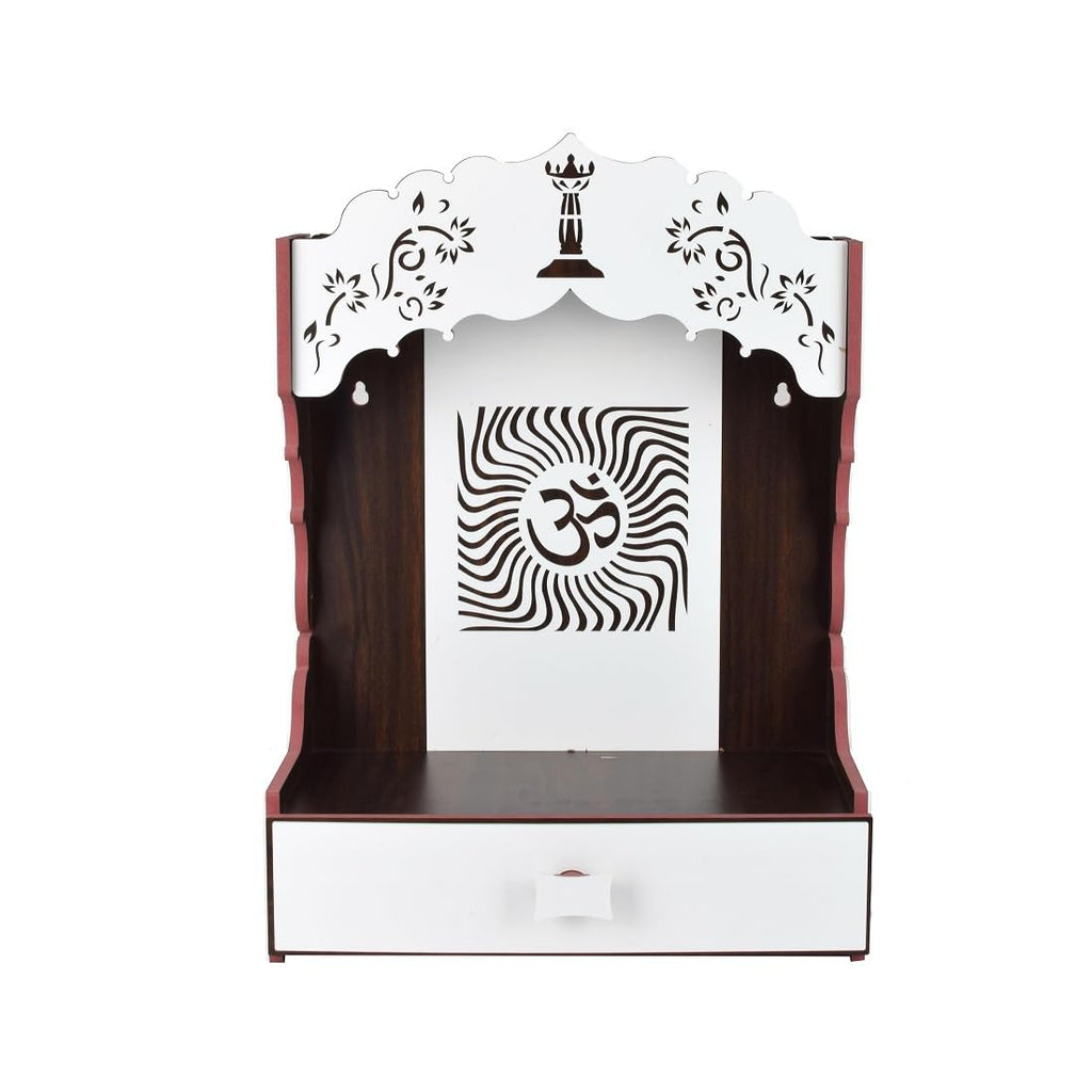 nexat Wooden Pooja Mandir with Doors | MDF Temple for Home Worship & Gifting Purpose (687)