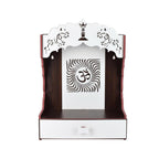YIXT Premium Wooden Pooja Mandir for Home with LED Light & Storage | Wall Mount & Tabletop Temple for Living Room | White and Black | MDF/Solid Wood
