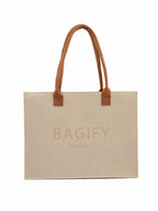 HARLY Kuruji Premium Reusable Tote Bag – Elegant Daily Use & Office Carry Bag with Sturdy Handles | Luxury Gift, Shopping, Work, Events & Everyday Essentials (Beige)