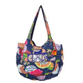 PREET GALLERY Handmade Cotton Patchwork Tote Bag, Multicolour, Double Handle|Women's Shoulder Bag, Pure Cotton Tote Bag, Handmade Patchwork Design (Indigo Blue)