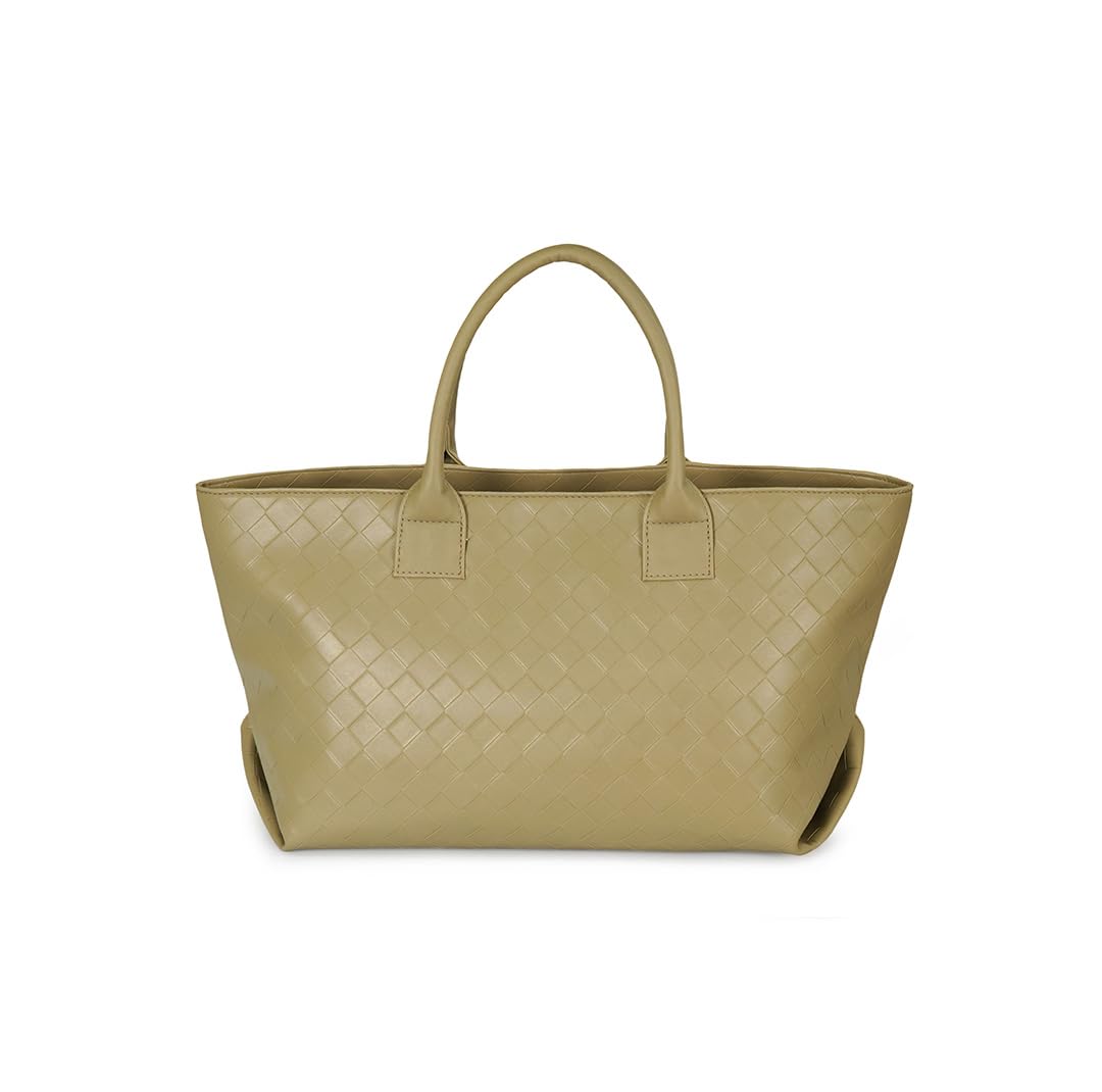 Nautica Women's Large Tote Bag | Durable PU with Quilted Design & Padded Grab Handles Ladies Shoulder Bag | Premium Spacious Handbag with Magnetic Closure for Girls | Beige