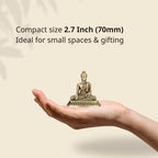 Shilpkala 2.7 Inch Brass Ultra Fine Gautam Buddha Idol for Home & Office, Pooja, Table Decor, Worship & Gift