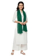 Pure Cotton Scarf Stole for Women, 175 x 100 cm, Lightweight, Versatile, Multiple Colours (Dark Green)
