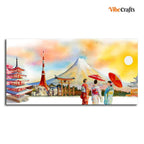 VIBECRAFTS Canvas Paintings for Living Room Drawing Room Famous Places Of Japan Canvas Wall Painting Fitted With Wooden Frame For Home | Office | Living Room | Gifts (PTVCH_2555N)