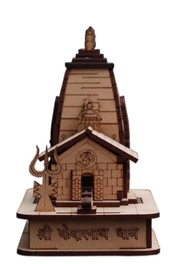ANI DIVINE Pine Wood Shree Kedarnath Temple 3D Model || Kedarnath Temple 3D Structure || Shree Kedarnath Mandir (Pack of 1, Brown)