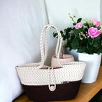 BEAUTIFUL HOMMIES Attractive Hand Bag |large Tote Bag |Summer Bag | Bucket Bag | Basket Bag | Bamboo Tote | Beach Bags for Women|Boho Bag|Handbag |Jute Bag |Handmade Bag (BLACK AND WHITE STYLISH)
