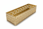 ROYAL RIWAAZ Gold Metal Vanity Organizer Tray – Rectangular Filigree Design Decorative Storage Tray for Dressing Table, Bathroom Counter & Home Decor