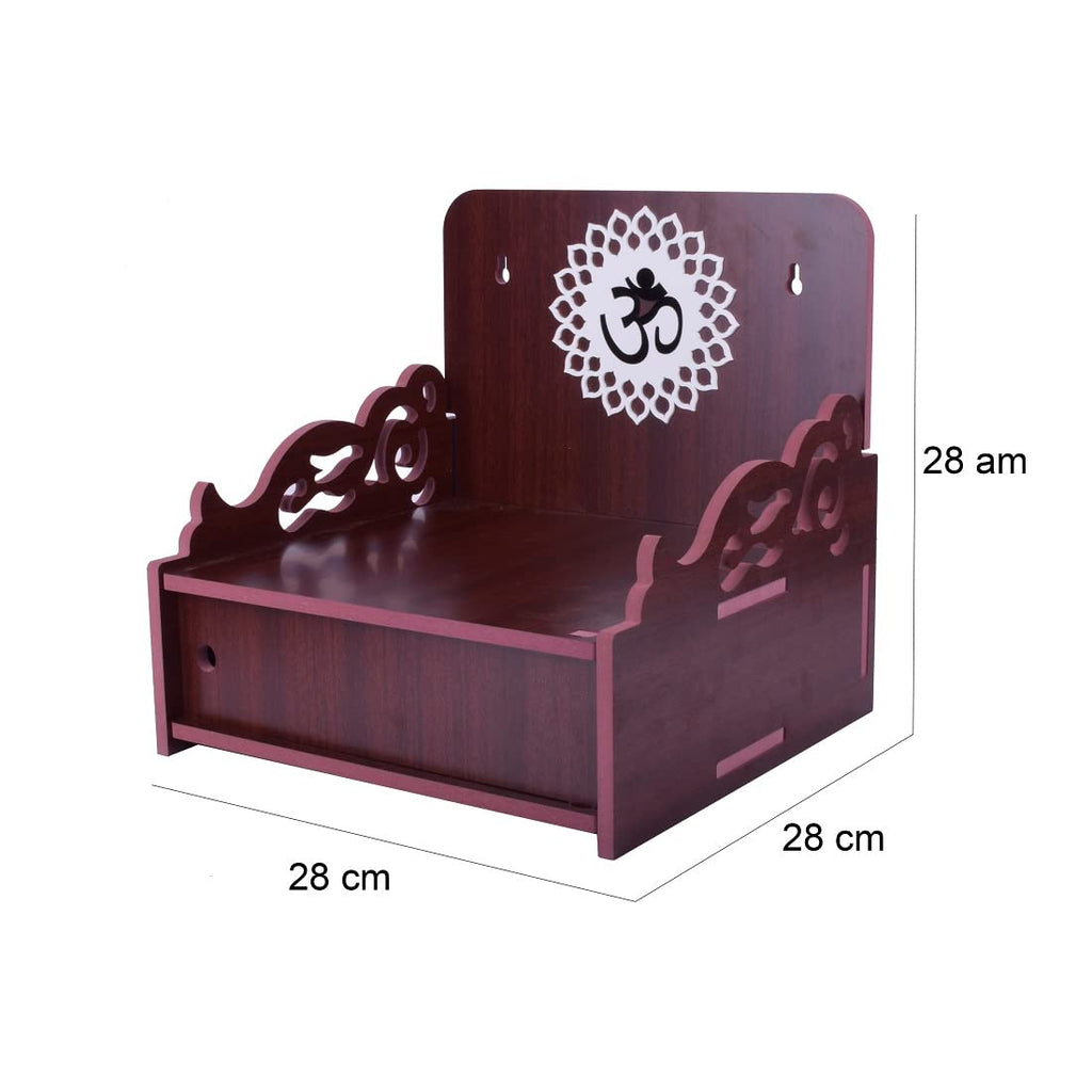 Lakhaji Christian Wooden Wall Hanging Temple for Home and Shop,Office and Home showpiece Temple (Maroon-6)