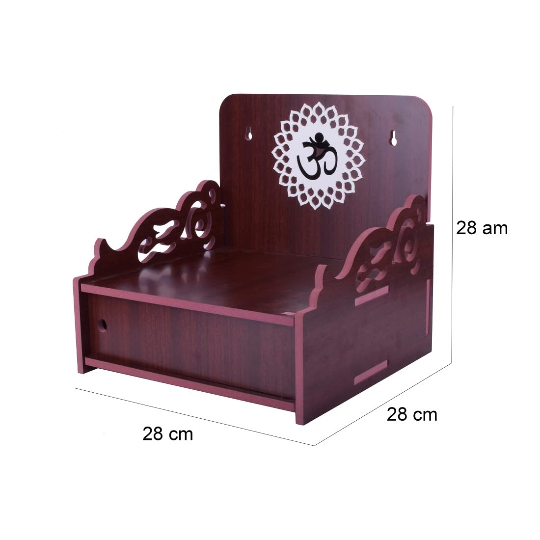 Lakhaji Christian Wooden Wall Hanging Temple for Home and Shop,Office and Home showpiece Temple (Maroon-6)