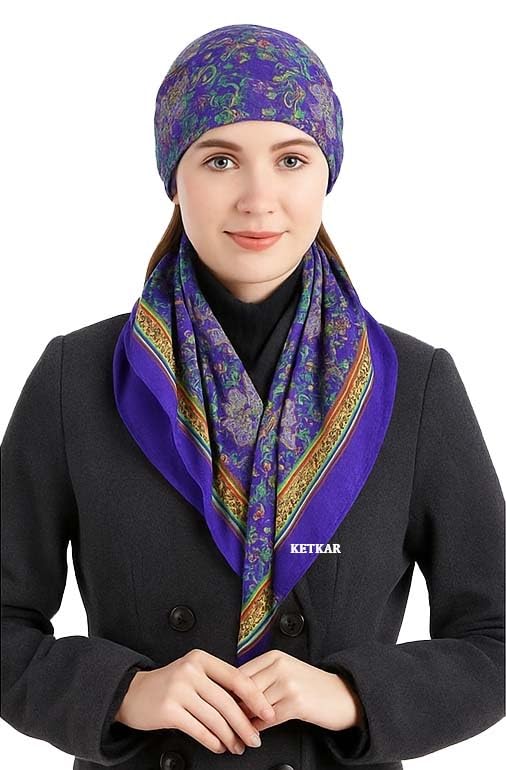 KETKAR Women’s Wool Winter Scarf | Soft & Warm Woolen Muffler | Stylish Cold Weather Wrap for Women | Pack of 1_Blue