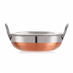 ODAR Copper Bottom Stainless Steel Kadai | Induction & Gas Stove Compatible Cookware | Mirror Finish Deep Fry Pan with Dual Handles | Durable & Rust-Resistant (1 Liter)