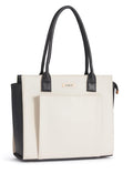 Fargo Amara Vegan Leather Tote Bag for Women | Laptop Compartment, RFID Pockets, YKK Zipper, Large Office Handbag | Shoulder Bag for College & Daily Use | Made in India (Ivory)