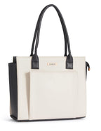 Fargo Amara Vegan Leather Tote Bag for Women | Laptop Compartment, RFID Pockets, YKK Zipper, Large Office Handbag | Shoulder Bag for College & Daily Use | Made in India (Ivory)
