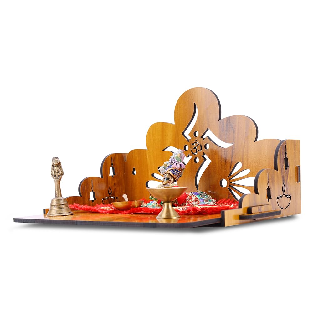 Sehaz Artworks Puja Mandir for Home | Pooja Mandir for Home Wall Mounted | Wooden Temple | Pooja Stand | Devghar
