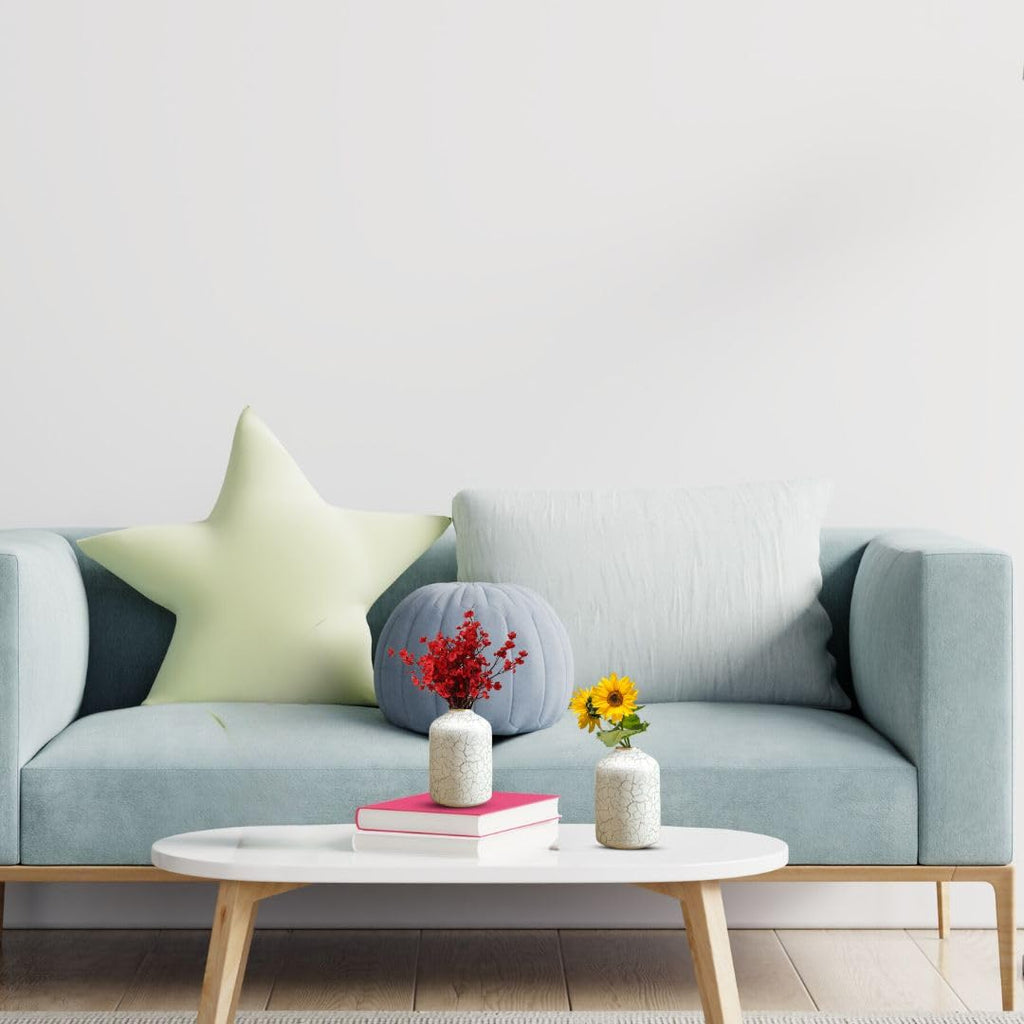 BEHOMA Metal Flower Vase for Home Decor, White - 2 Pcs