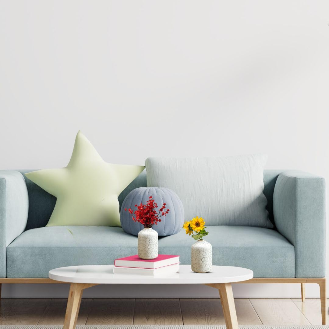 BEHOMA Metal Flower Vase for Home Decor, White - 2 Pcs