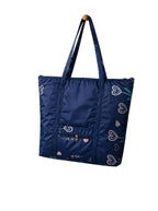 SIVIBAG Foldable Waterproof Travel Tote Bag for Women | Cute Heart Print Lightweight Large Capacity Shoulder Gym Bag & Sports Bag with Zipper Pocket | Stylish College, Office & Daily Use Shopping Bag