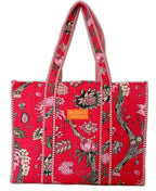 Cotton Tote bag for Women | Shoulder Bag | Durable Shopping bag | Reusable Grocery Bags | Eco friendly Bags| Handmade Cotton Bag | Stylish Quilted handBag |Vegan Tote Bag (Dark Red)