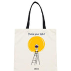 ATVI.FIT Trendy Cotton Close Zip Tote Bags for Women Designs - 15.5x15 - Perfect for College, Office, Yoga, and Everyday Use (Shine your light)