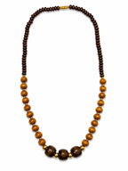 GEETANSH DECORS Handmade Wooden Beads Mala Necklace | Ethnic Boho Fashion Jewelry for Women & Girls | Lightweight Traditional Necklace for Kurti, Saree & Dresses (Pack of 1)